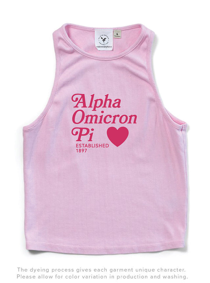 Bubblegum Pink Heart Matching Set Sorority Tank