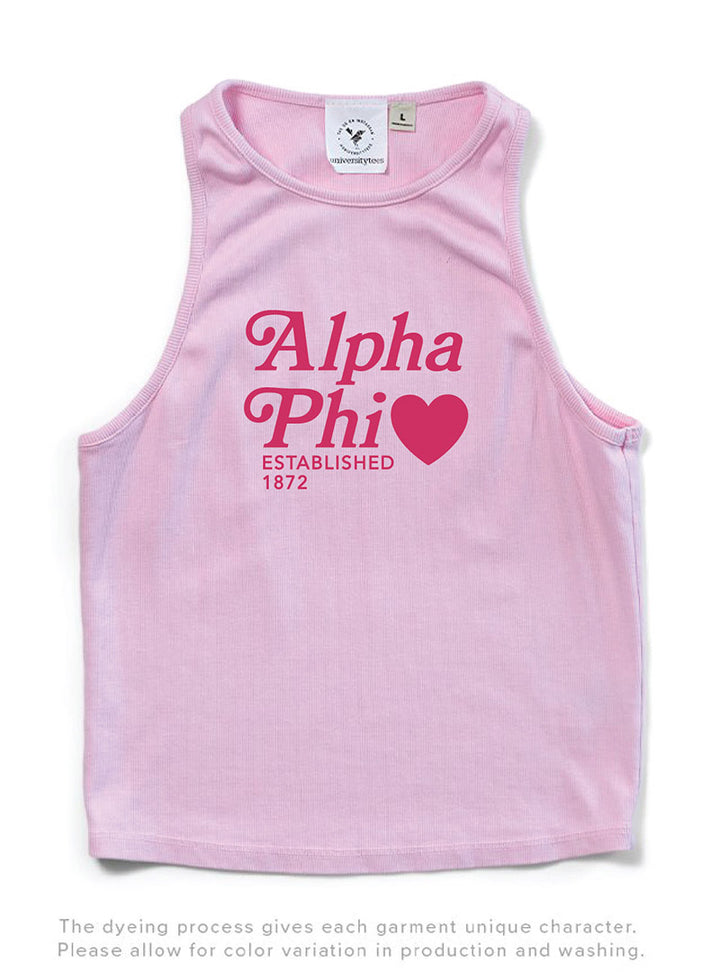 Bubblegum Pink Heart Matching Set Sorority Tank