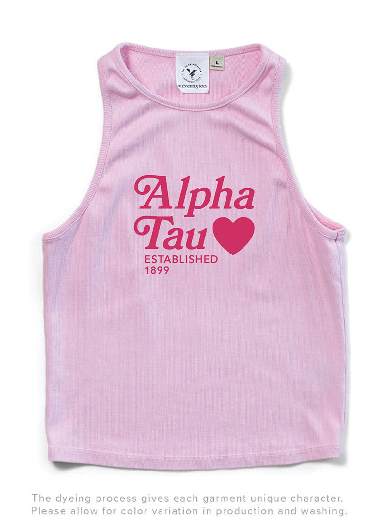 Bubblegum Pink Heart Matching Set Sorority Tank