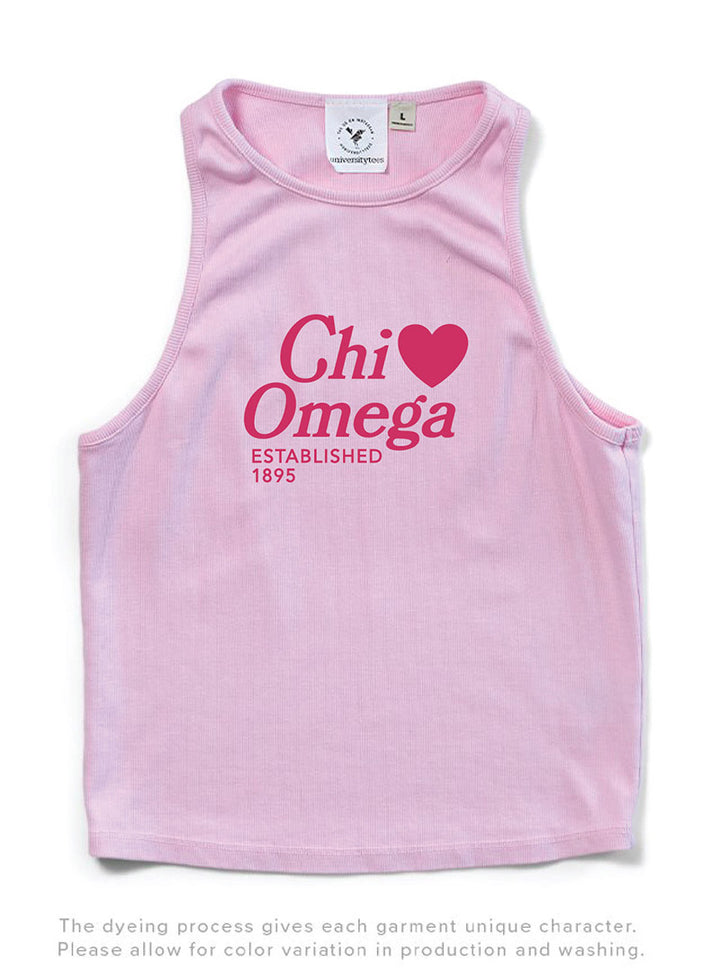 Bubblegum Pink Heart Matching Set Sorority Tank