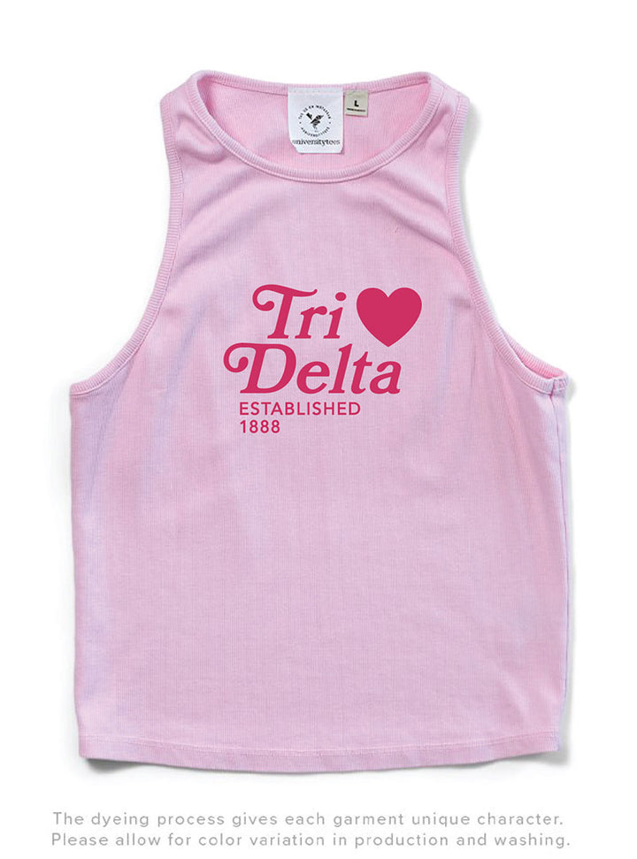 Bubblegum Pink Heart Matching Set Sorority Tank