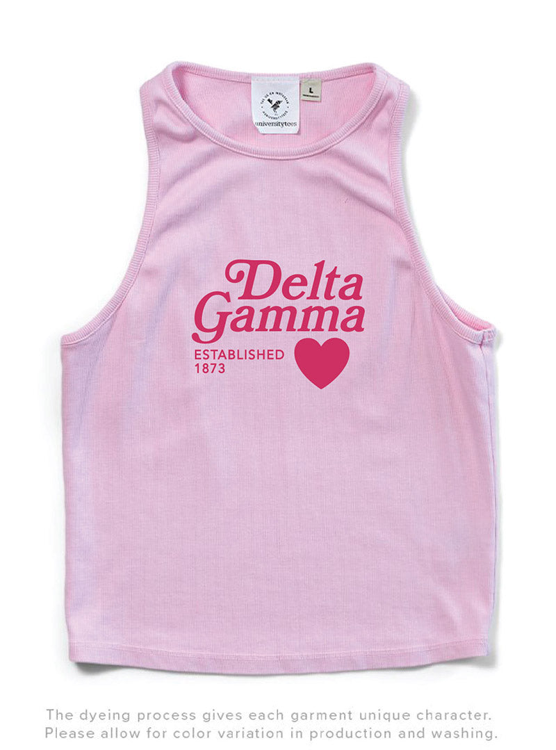 Bubblegum Pink Heart Matching Set Sorority Tank