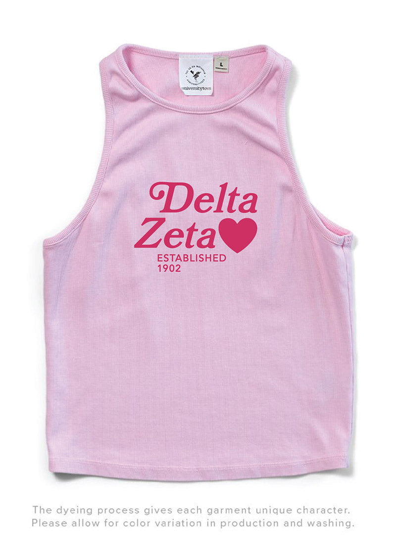 Bubblegum Pink Heart Matching Set Sorority Tank