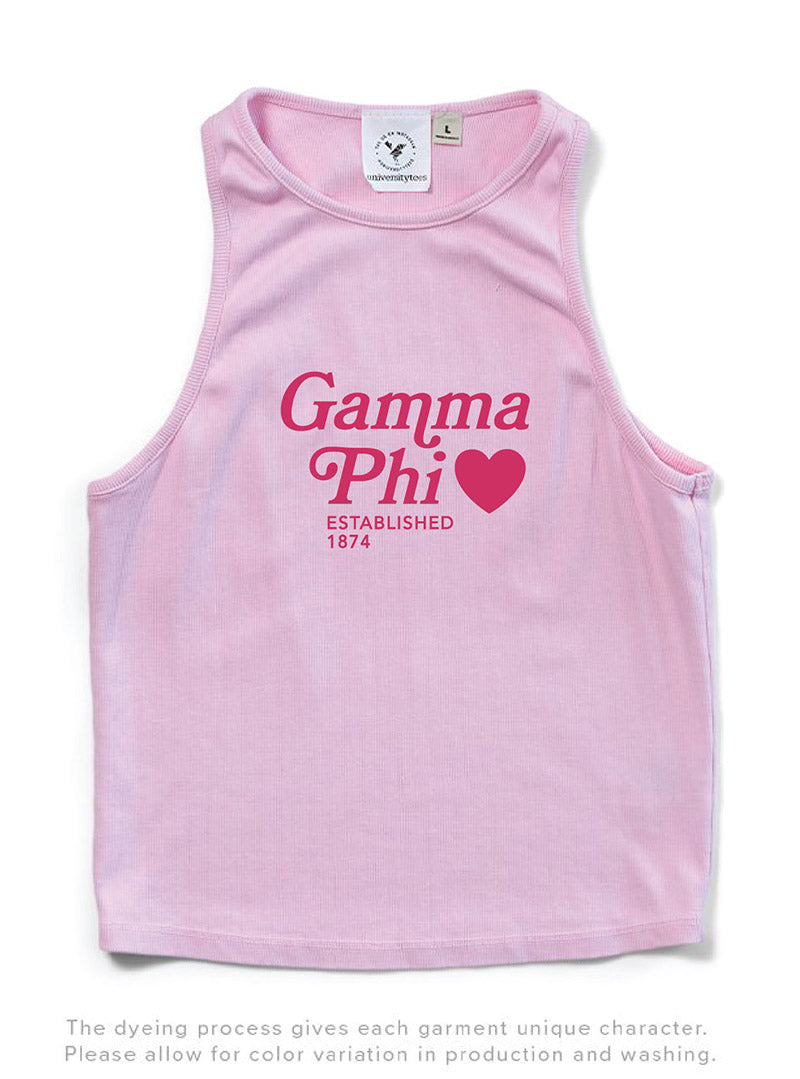 Bubblegum Pink Heart Matching Set Sorority Tank