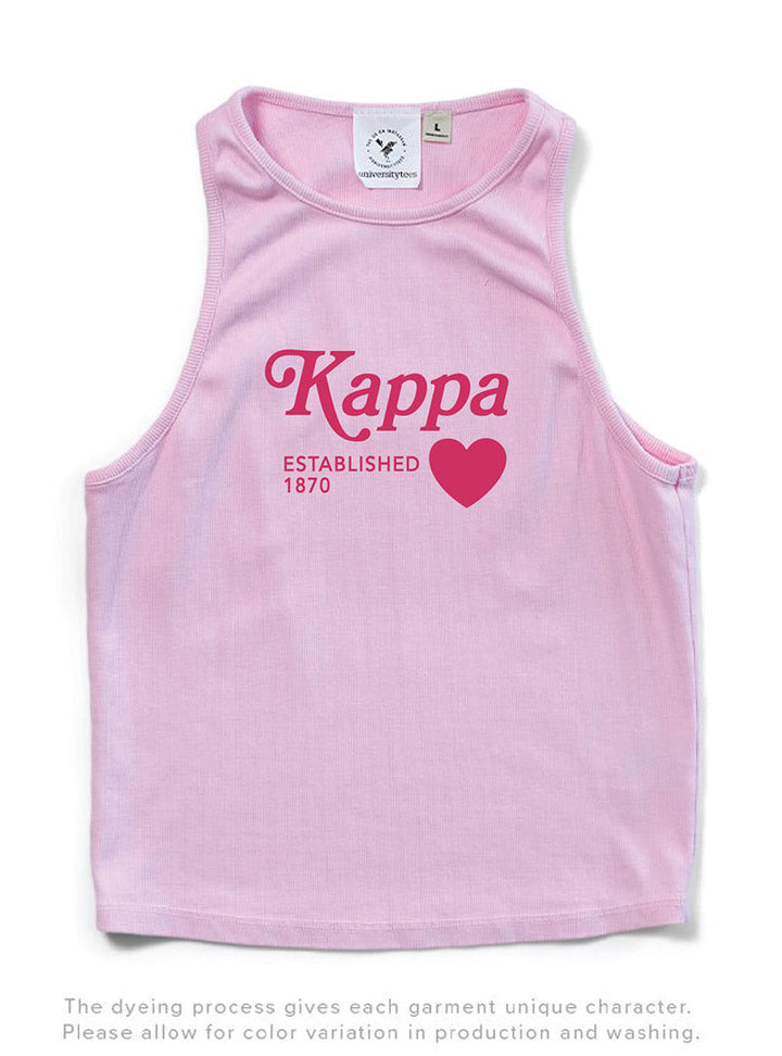 Bubblegum Pink Heart Matching Set Sorority Tank - 2XL