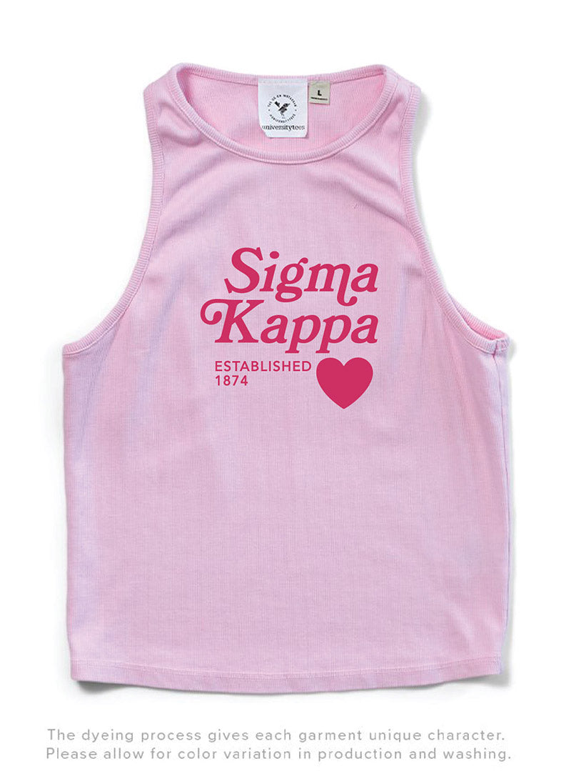 Bubblegum Pink Heart Matching Set Sorority Tank