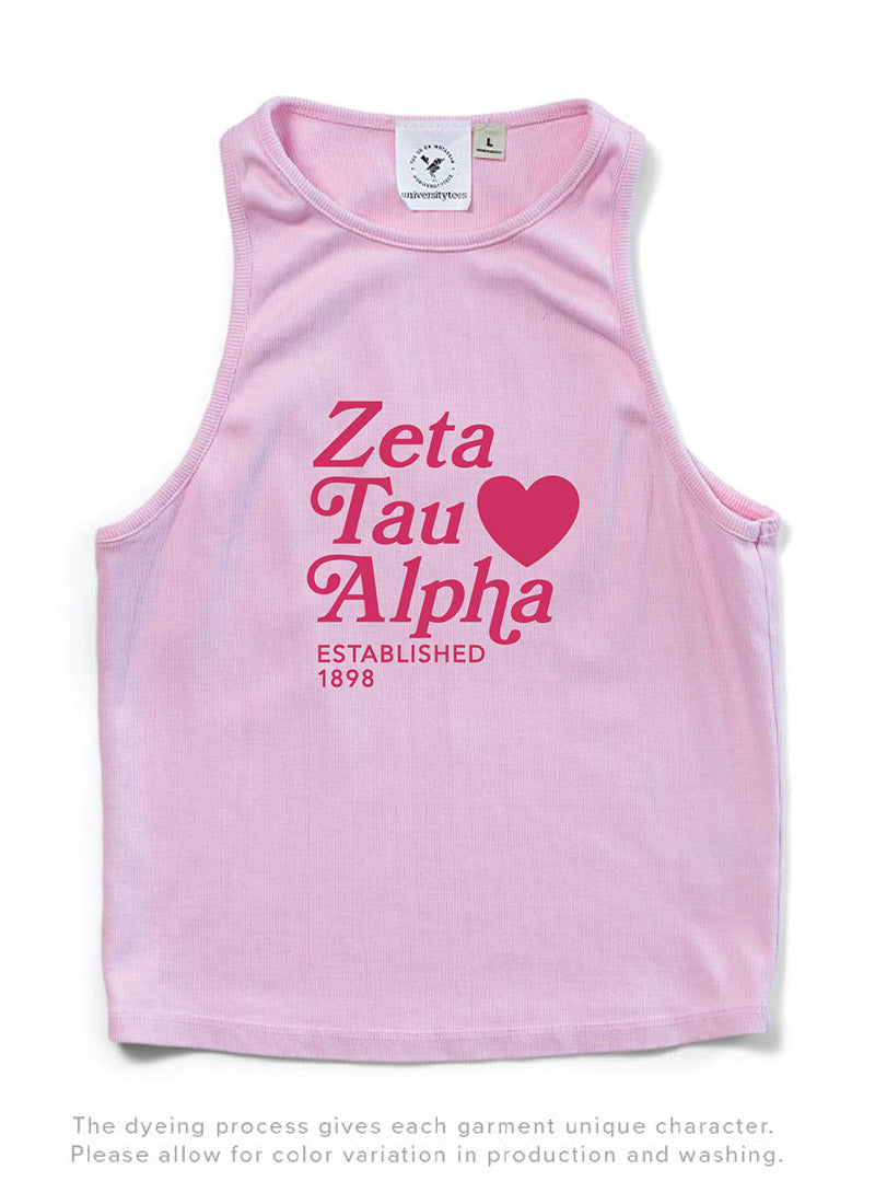 Bubblegum Pink Heart Matching Set Sorority Tank