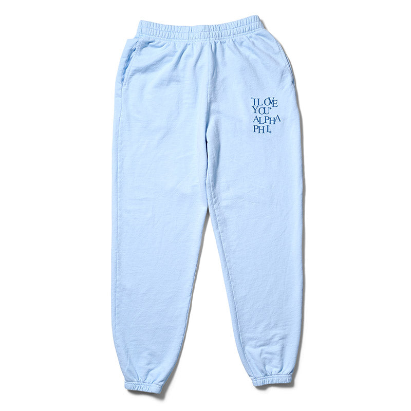 I Love You Arctic Blue Matching Set Light Weight Sorority Joggers