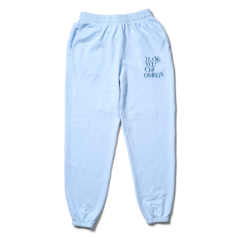 I Love You Arctic Blue Matching Set Light Weight Sorority Joggers