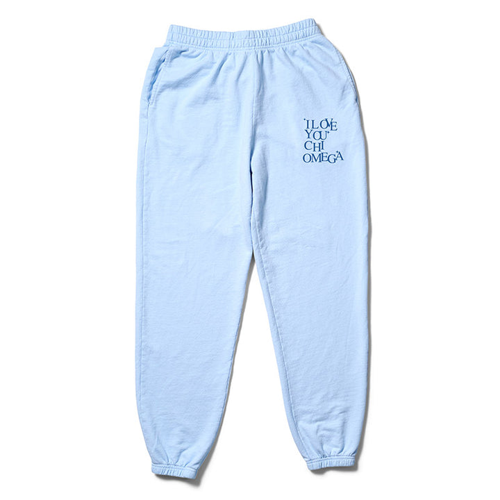 I Love You Arctic Blue Matching Set Light Weight Sorority Joggers