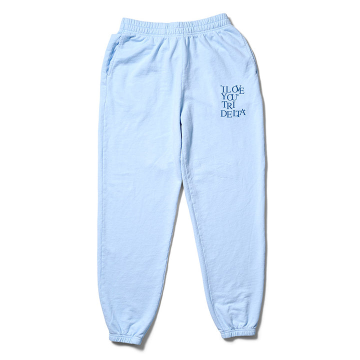 I Love You Arctic Blue Matching Set Light Weight Sorority Joggers