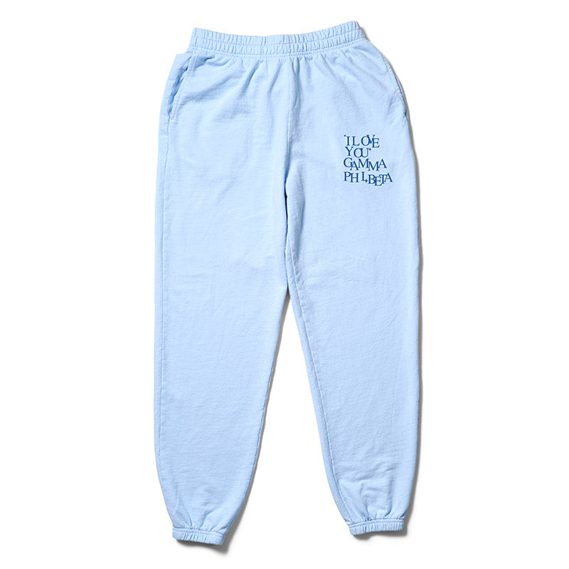 I Love You Arctic Blue Matching Set Light Weight Sorority Joggers