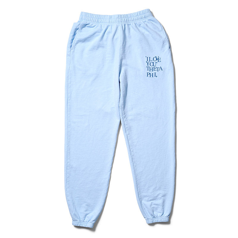 I Love You Arctic Blue Matching Set Light Weight Sorority Joggers