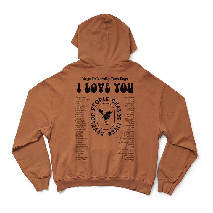 UTees I Love You Caffeine Light Weight Hoodie