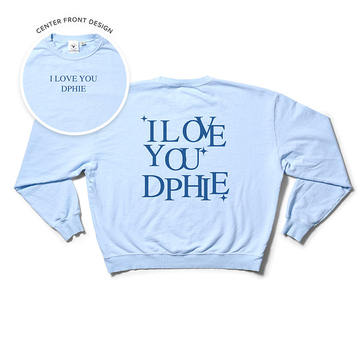 I Love You Arctic Blue Matching Set Light Weight Sorority Crewneck