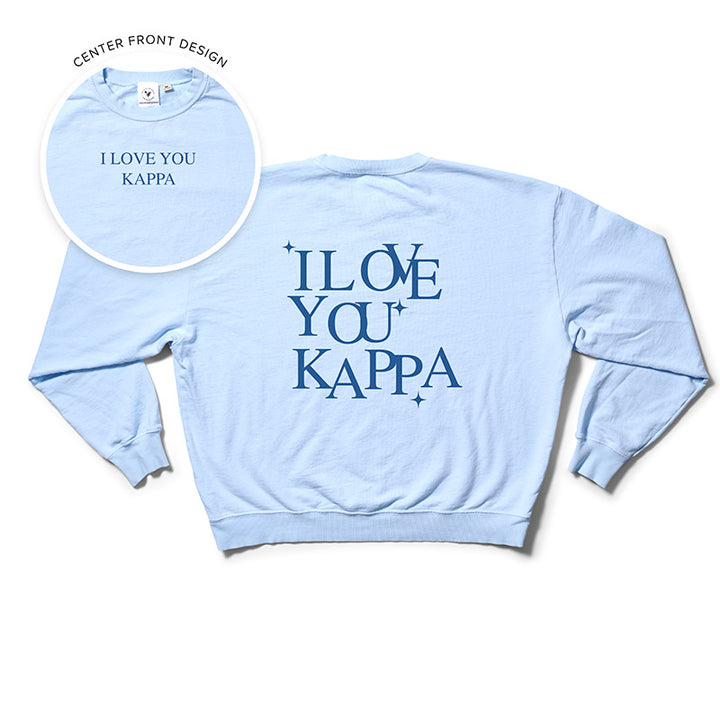 I Love You Arctic Blue Matching Set Light Weight Sorority Crewneck