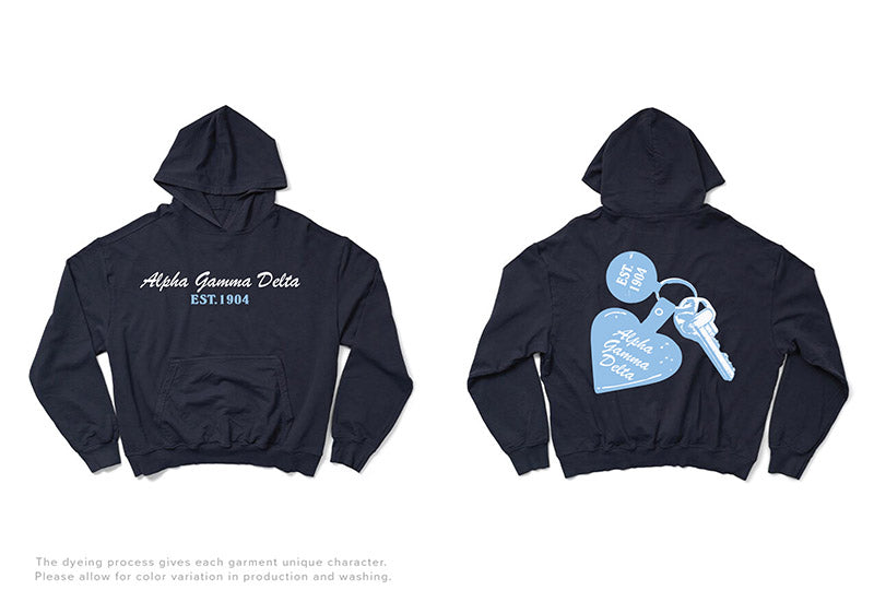 Midnight Sky Hotel Keychain Matching Set Sorority Light Weight Hoodie