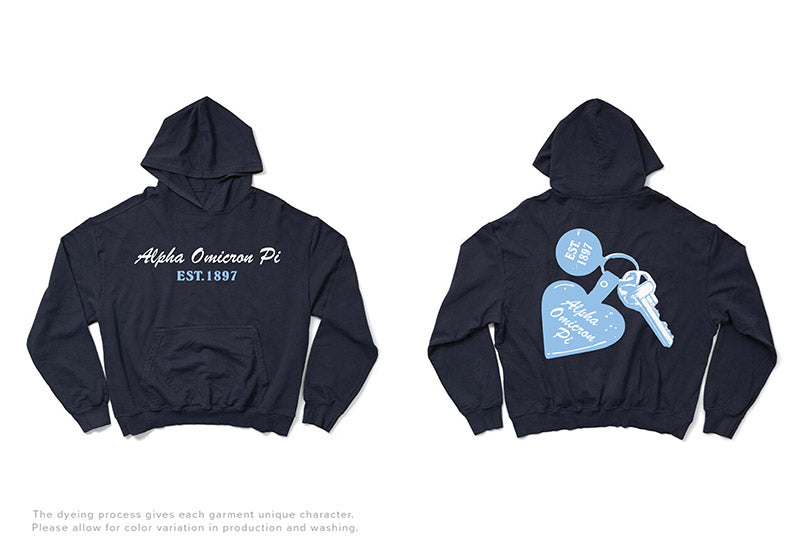 Midnight Sky Hotel Keychain Matching Set Sorority Light Weight Hoodie