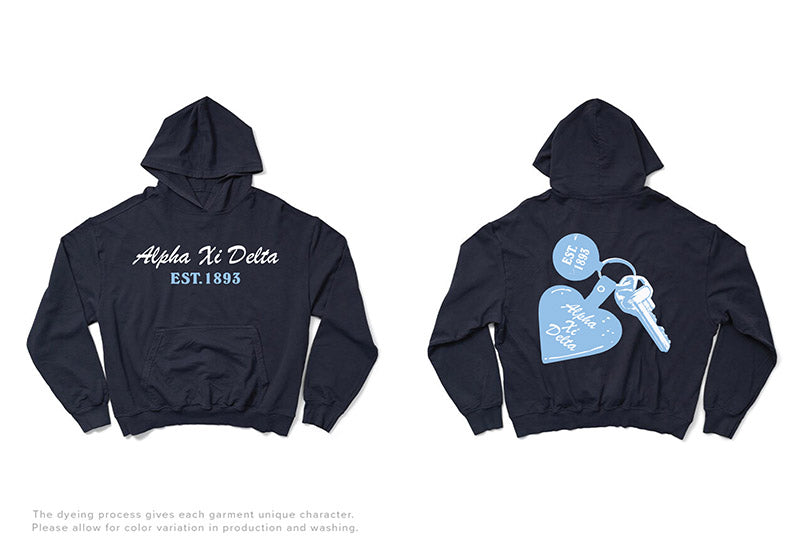 Midnight Sky Hotel Keychain Matching Set Sorority Light Weight Hoodie