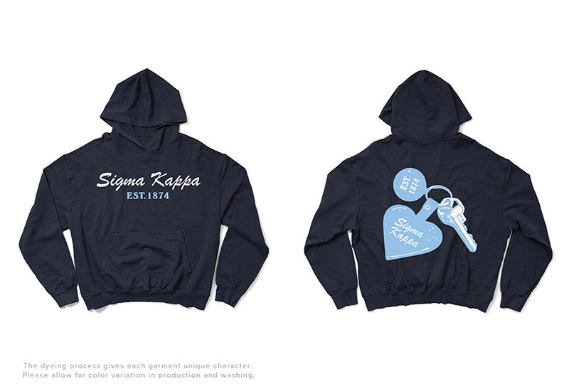 Midnight Sky Hotel Keychain Matching Set Sorority Light Weight Hoodie