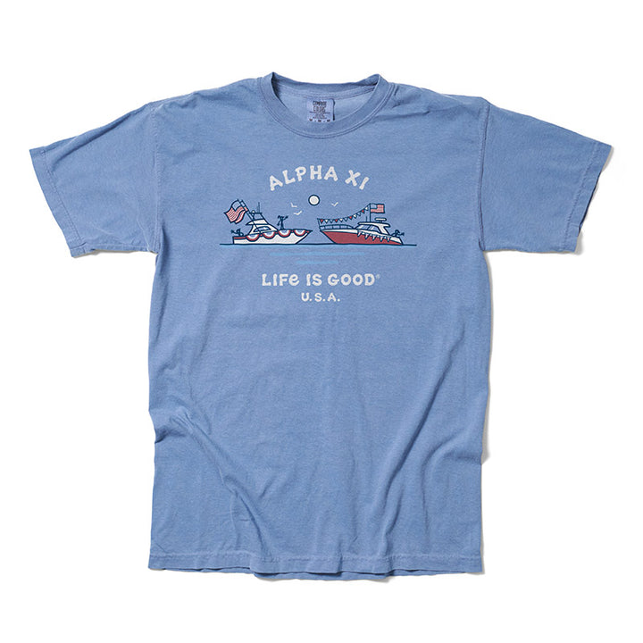 LIFE IS GOOD® Patriotic Boat Sorority Tee - 2XL - 3XL