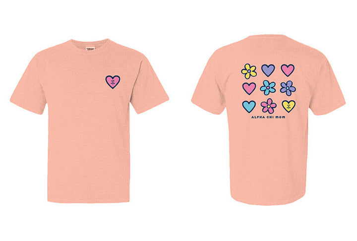 LIFE IS GOOD® Daisies and Hearts Sorority Mom Tee - 2XL - 3XL