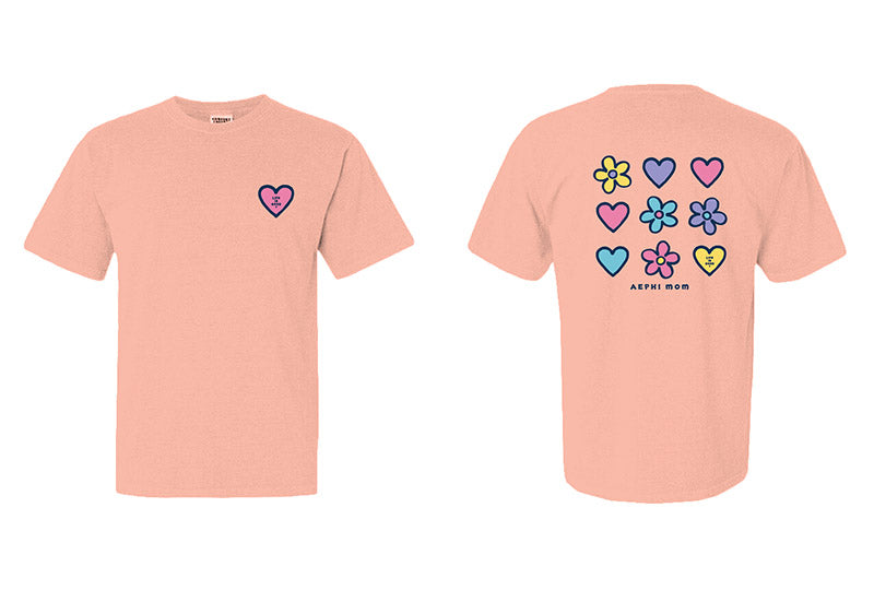 LIFE IS GOOD® Daisies and Hearts Sorority Mom Tee - 2XL - 3XL