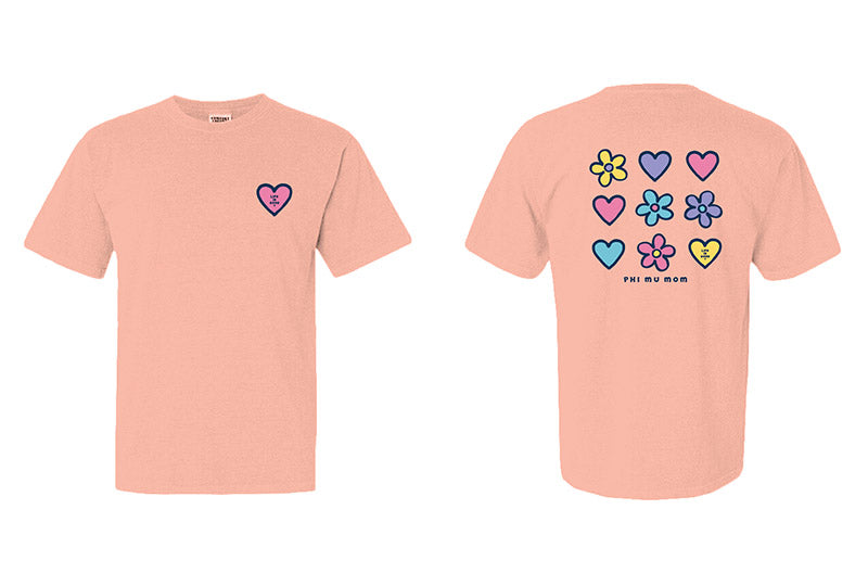 LIFE IS GOOD® Daisies and Hearts Sorority Mom Tee - 2XL - 3XL