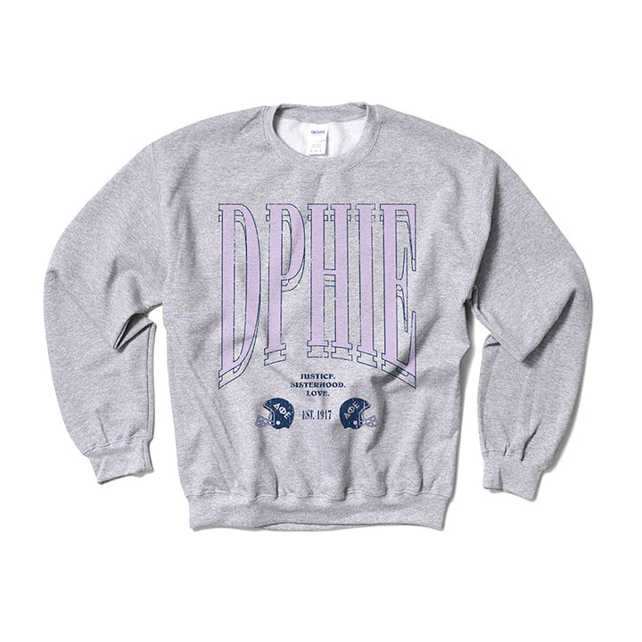 Lilac Football Sorority Crewneck