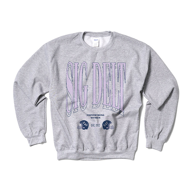 Lilac Football Sorority Crewneck - 2XL - 3XL