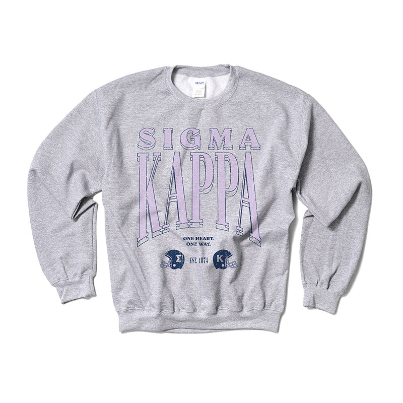 Lilac Football Sorority Crewneck - 2XL - 3XL