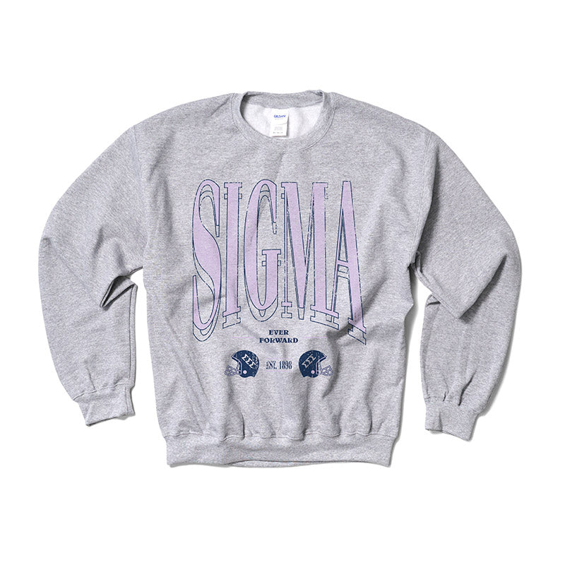 Lilac Football Sorority Crewneck - 2XL - 3XL