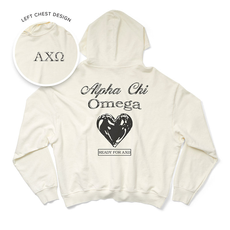 Vanilla Ice Metallic Heart Light Weight Sorority Hoodie - 2XL