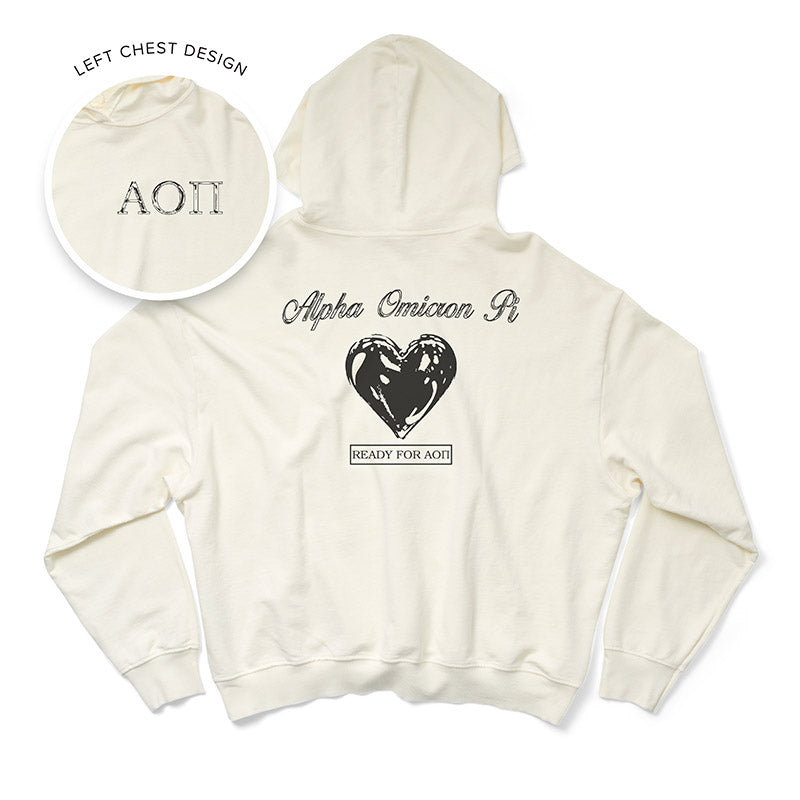 Vanilla Ice Metallic Heart Light Weight Sorority Hoodie