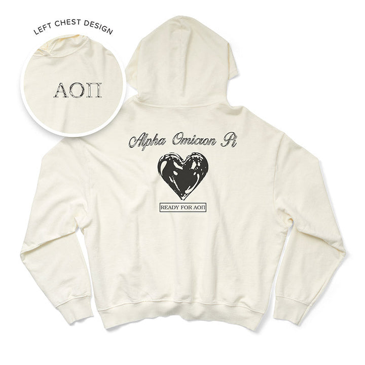 Vanilla Ice Metallic Heart Light Weight Sorority Hoodie - 2XL