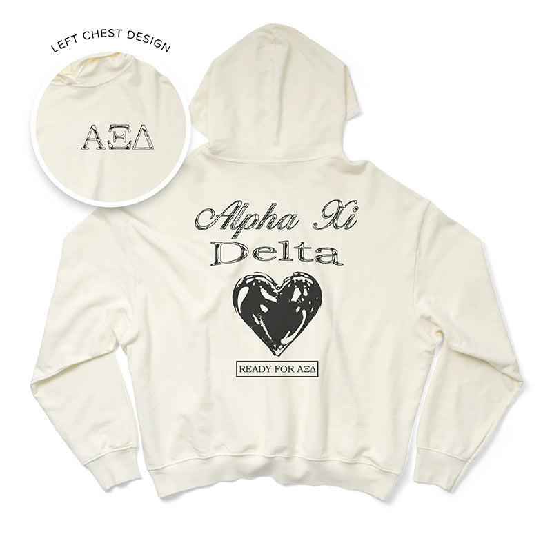 Vanilla Ice Metallic Heart Light Weight Sorority Hoodie - 2XL