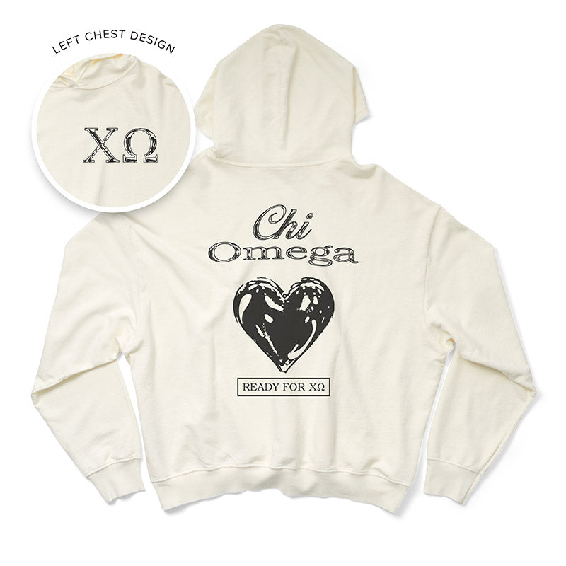 Vanilla Ice Metallic Heart Light Weight Sorority Hoodie