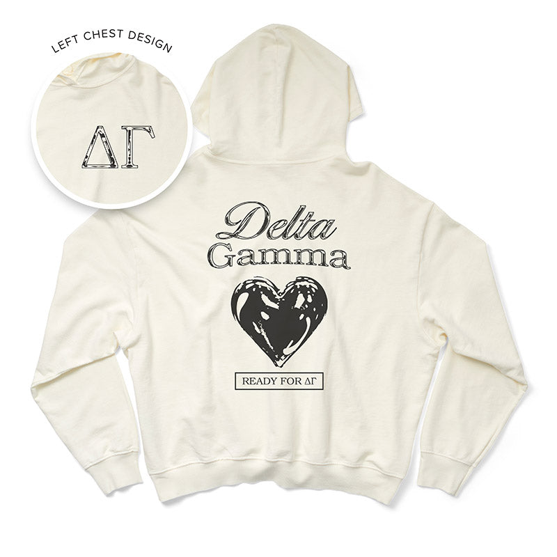 Vanilla Ice Metallic Heart Light Weight Sorority Hoodie