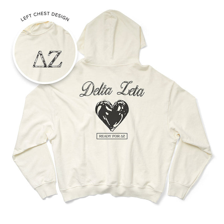 Vanilla Ice Metallic Heart Light Weight Sorority Hoodie - 2XL