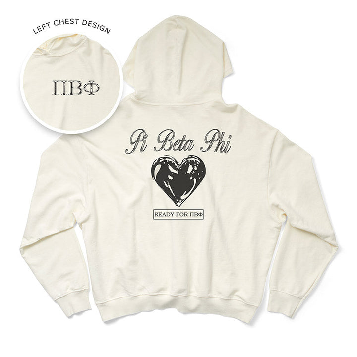 Vanilla Ice Metallic Heart Light Weight Sorority Hoodie - 2XL