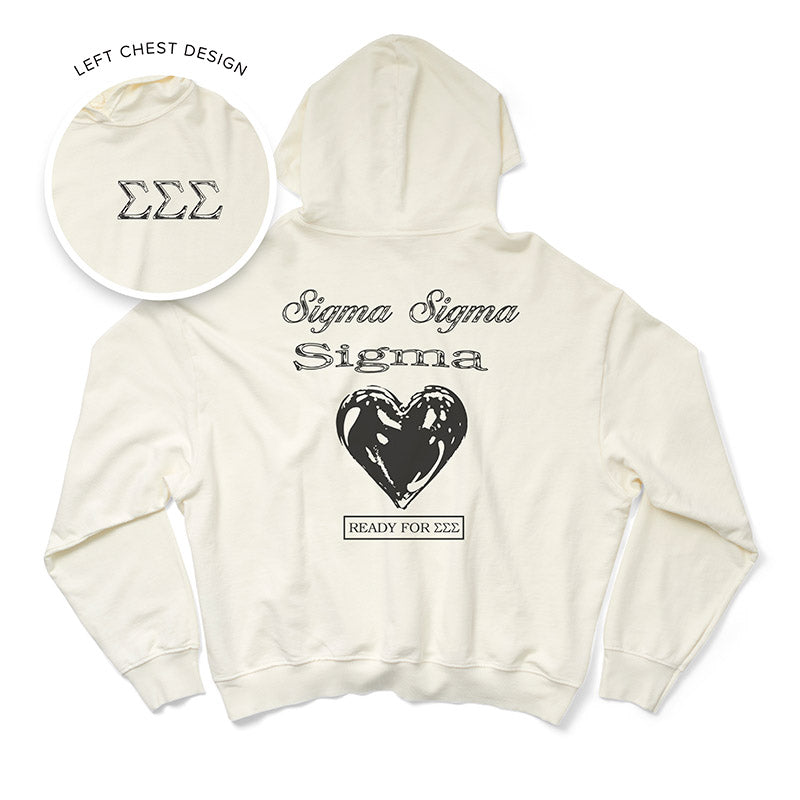 Vanilla Ice Metallic Heart Light Weight Sorority Hoodie