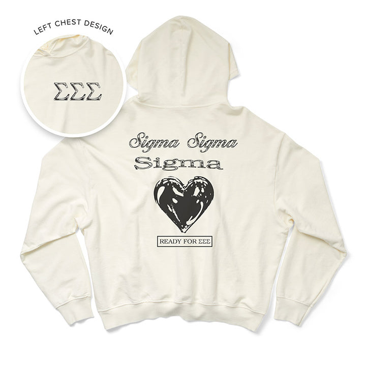 Vanilla Ice Metallic Heart Light Weight Sorority Hoodie