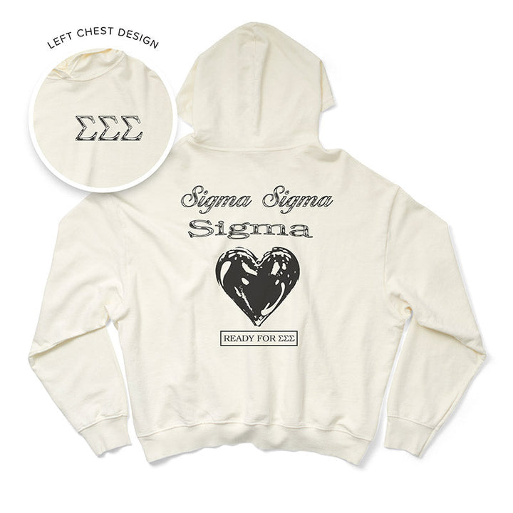 Vanilla Ice Metallic Heart Light Weight Sorority Hoodie - 2XL