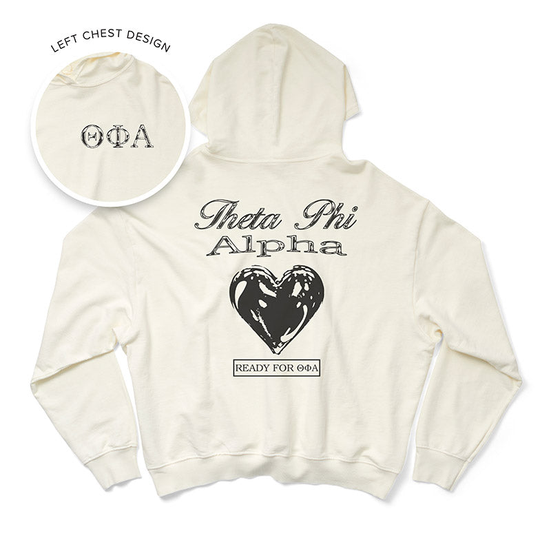 Vanilla Ice Metallic Heart Light Weight Sorority Hoodie - 2XL