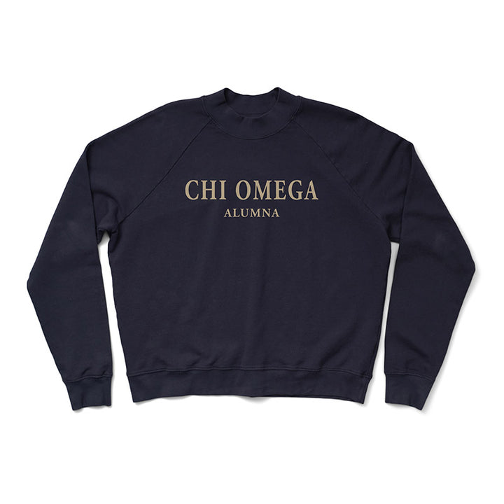 Greek Alumna Midnight Sky Mock Neck Light Weight Crewneck