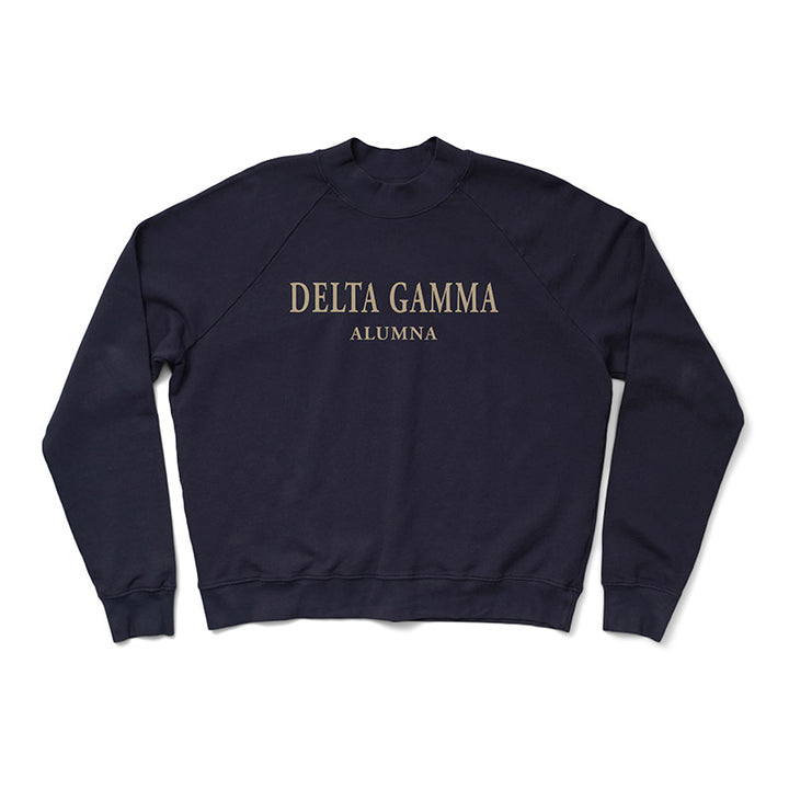 Greek Alumna Midnight Sky Mock Neck Light Weight Crewneck