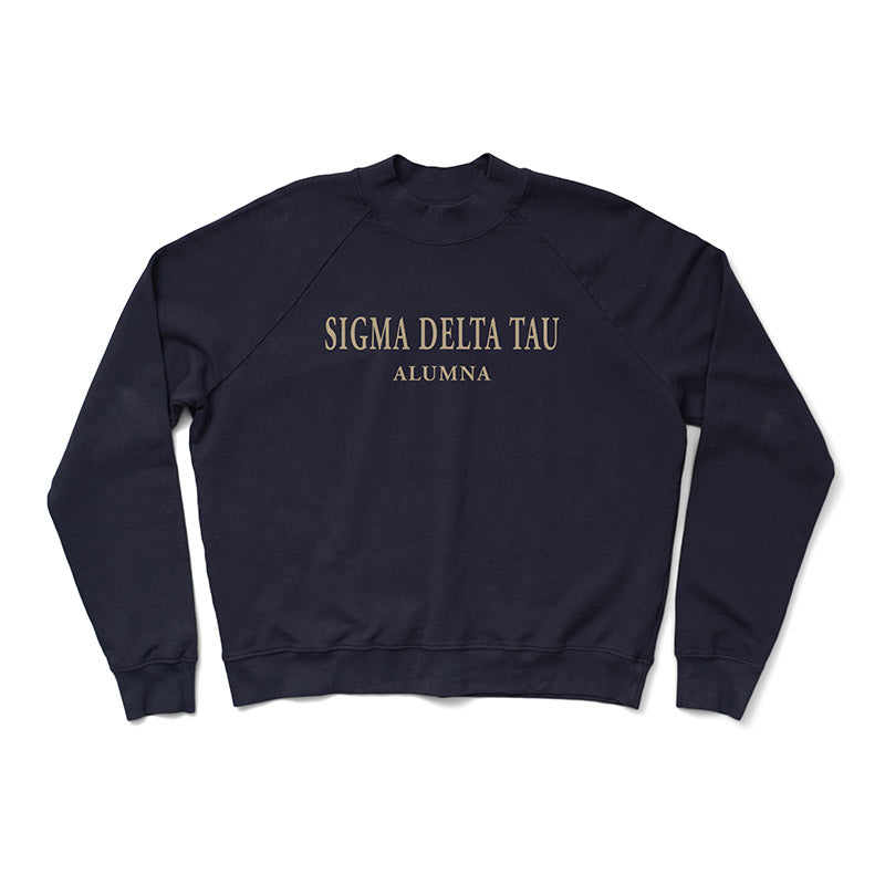 Greek Alumna Midnight Sky Mock Neck Light Weight Crewneck