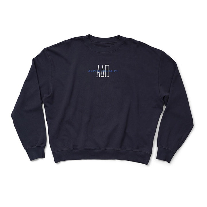 Alpha Delta Pi Midnight Sky Embroidered Light Weight Crewneck