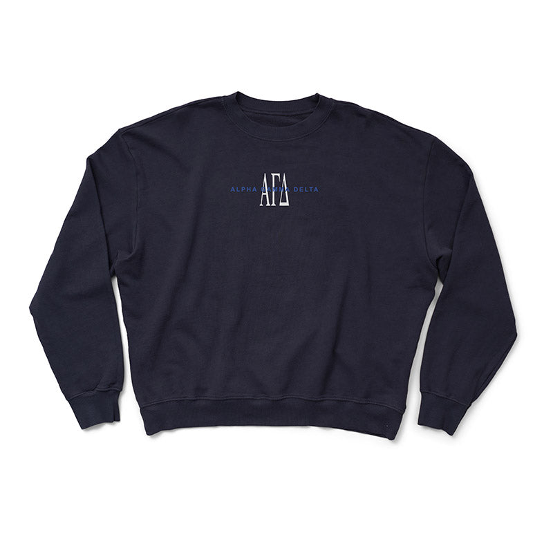 Midnight Sky Matching Set Light Weight Embroidered Crewneck