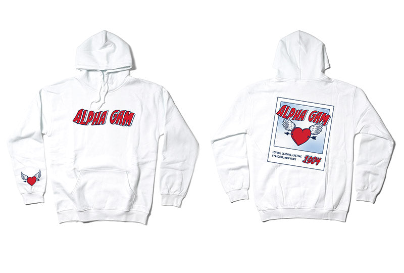 Heart Polaroid White Sorority Hoodie